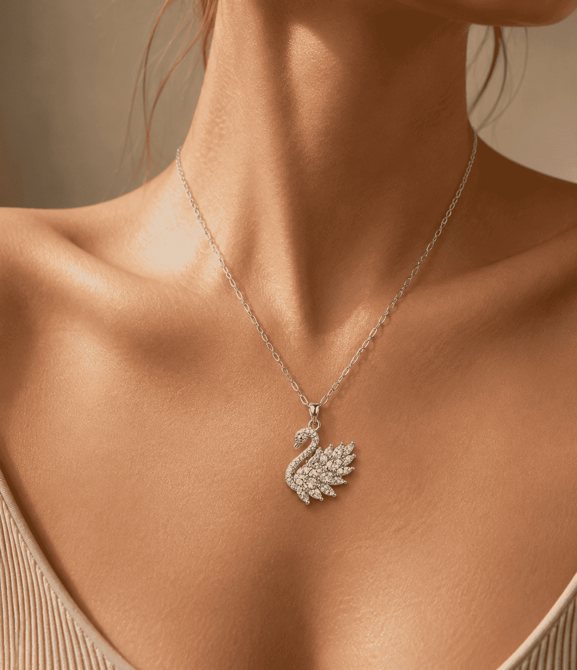 عقد "البجع النادره🦢" المرصع بالأحجار الكريمة